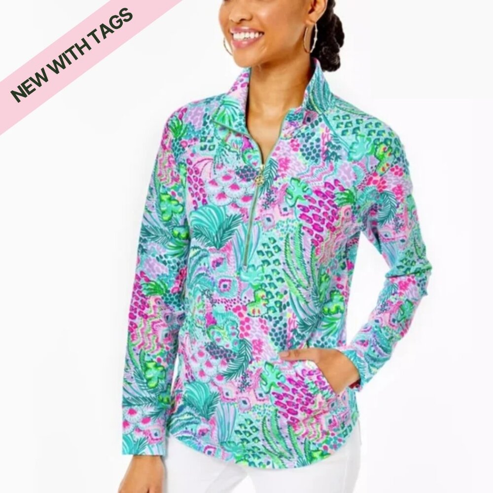 Lilly Pulitzer UPF 50+ Skipper Popover in Multi Banana Split Sz S NWT